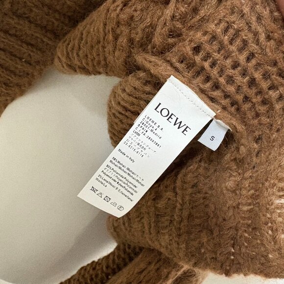 Loewe Anagram Openwork Knit Letter Combination Mohair Blend Sweater - Picture 15 of 15